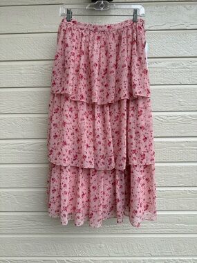 Rachel Parcell Pink Floral Tiered Skirt NWT